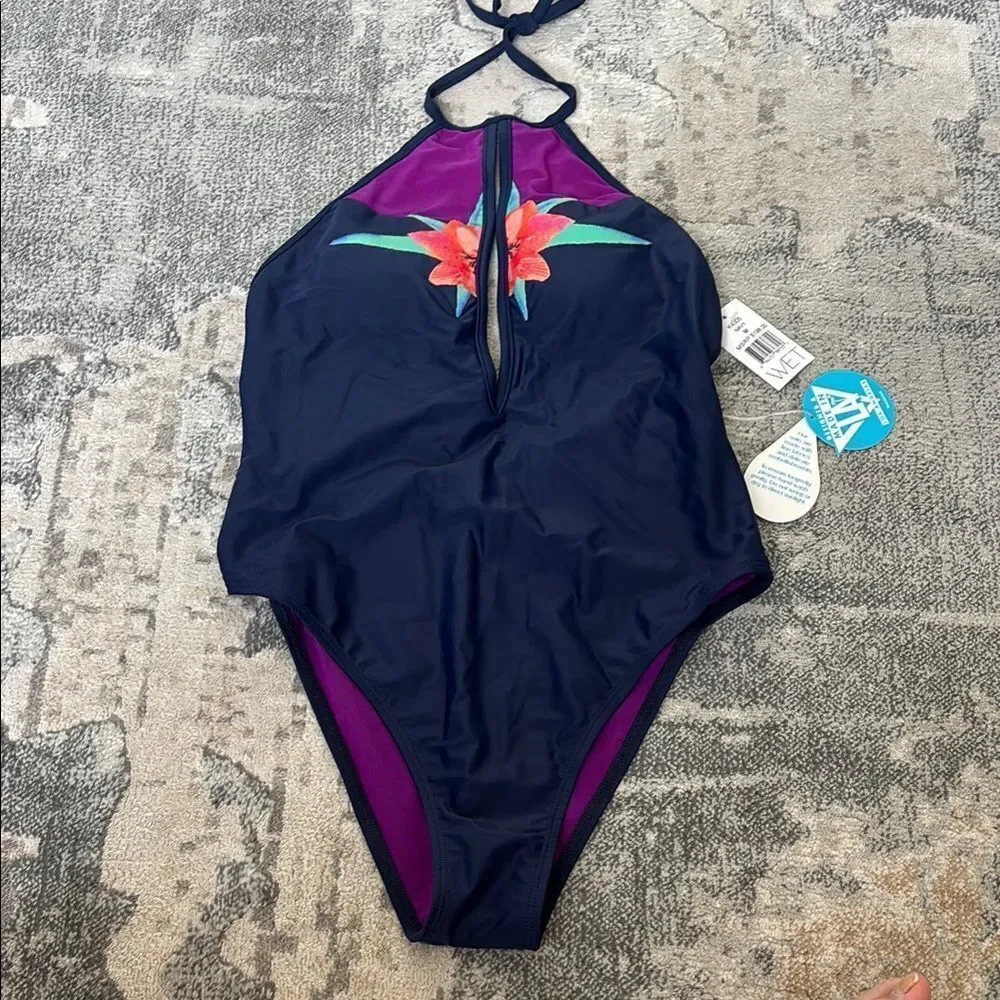 Navy Floral One-Piece Swimsuit